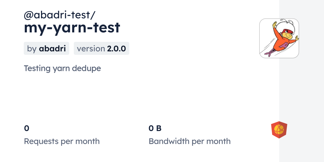 abadritest/myyarntest CDN by jsDelivr A CDN for npm and GitHub