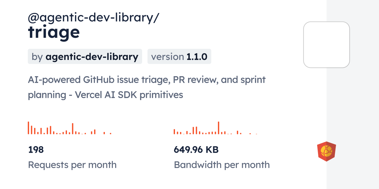 @agentic-dev-library/triage CDN by jsDelivr - A CDN for npm and GitHub