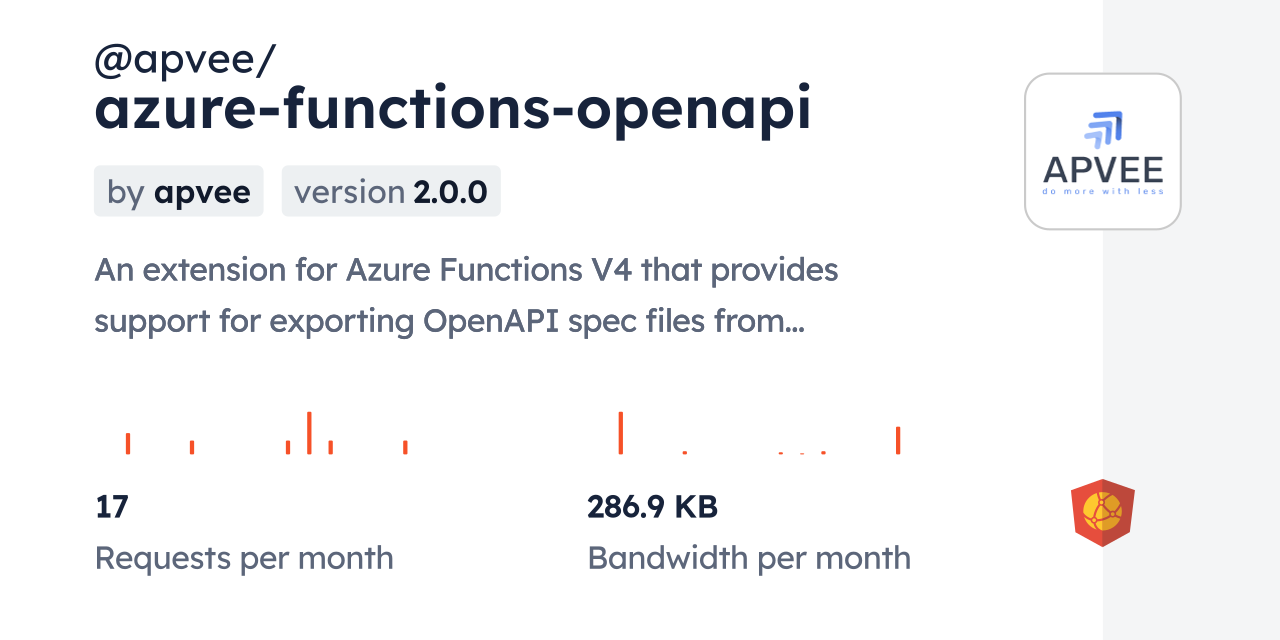 @apvee/azure-functions-openapi CDN by jsDelivr - A CDN for npm and GitHub