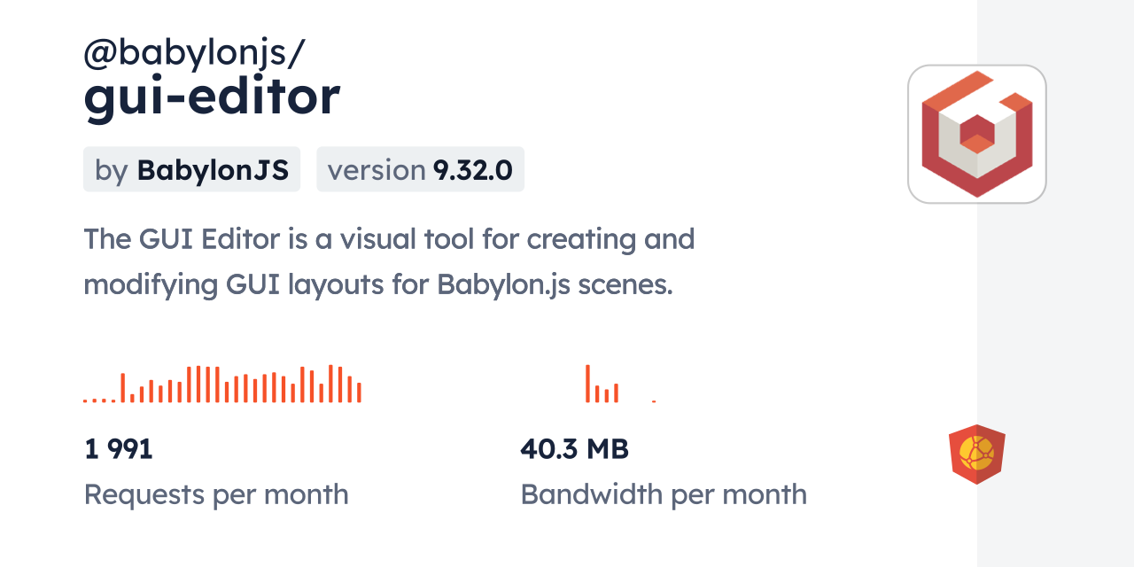 @babylonjs/gui-editor CDN by jsDelivr - A CDN for npm and GitHub