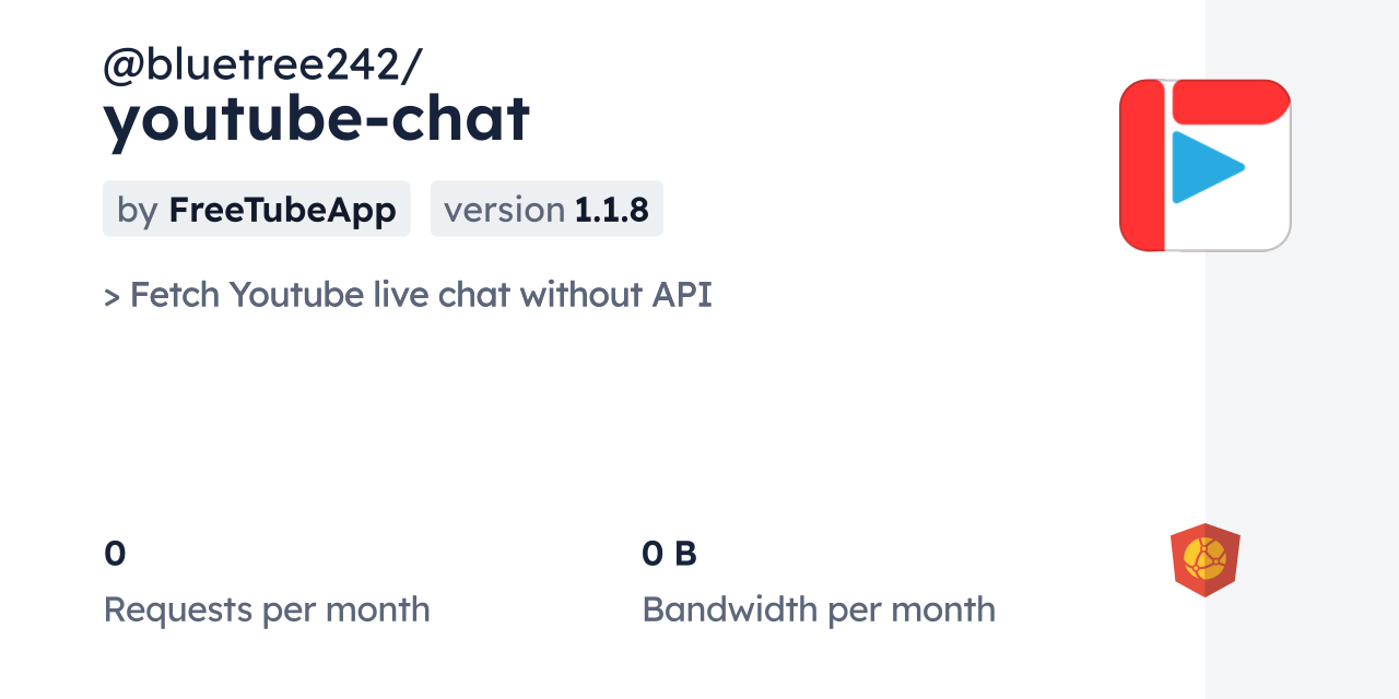 @bluetree242/youtube-chat CDN by jsDelivr - A CDN for npm and GitHub