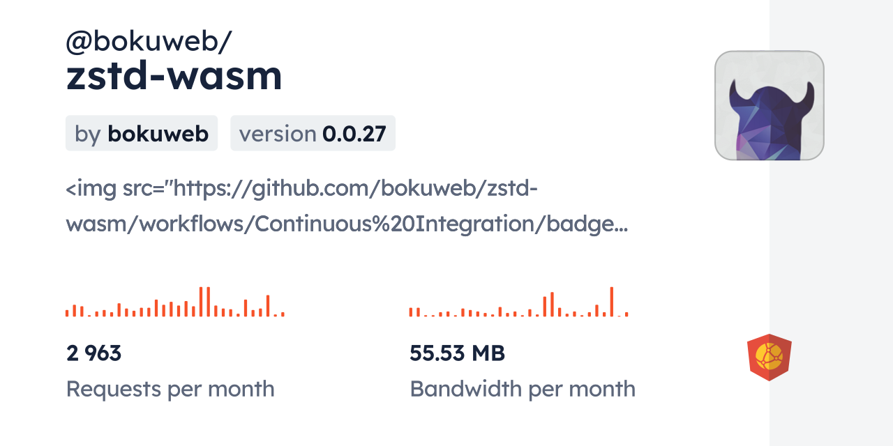@bokuweb/zstd-wasm CDN by jsDelivr - A CDN for npm and GitHub