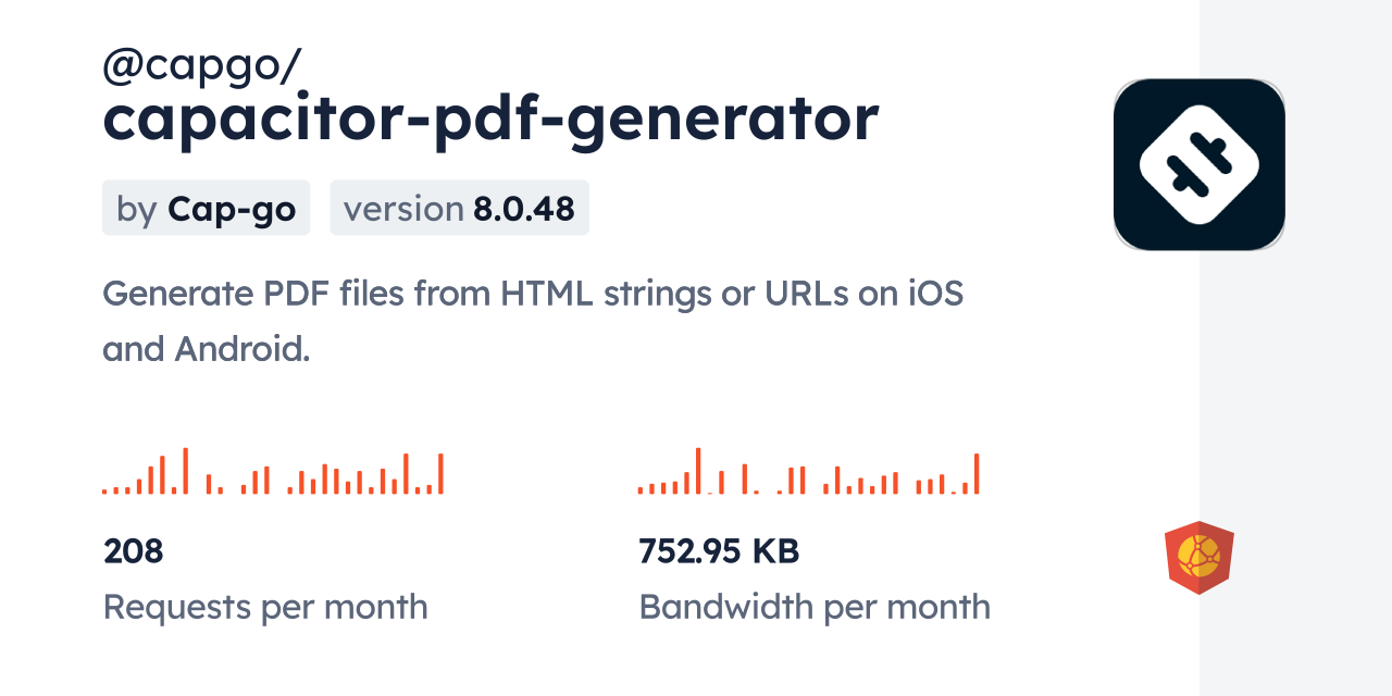 @capgo/capacitor-pdf-generator CDN by jsDelivr - A CDN for npm and GitHub