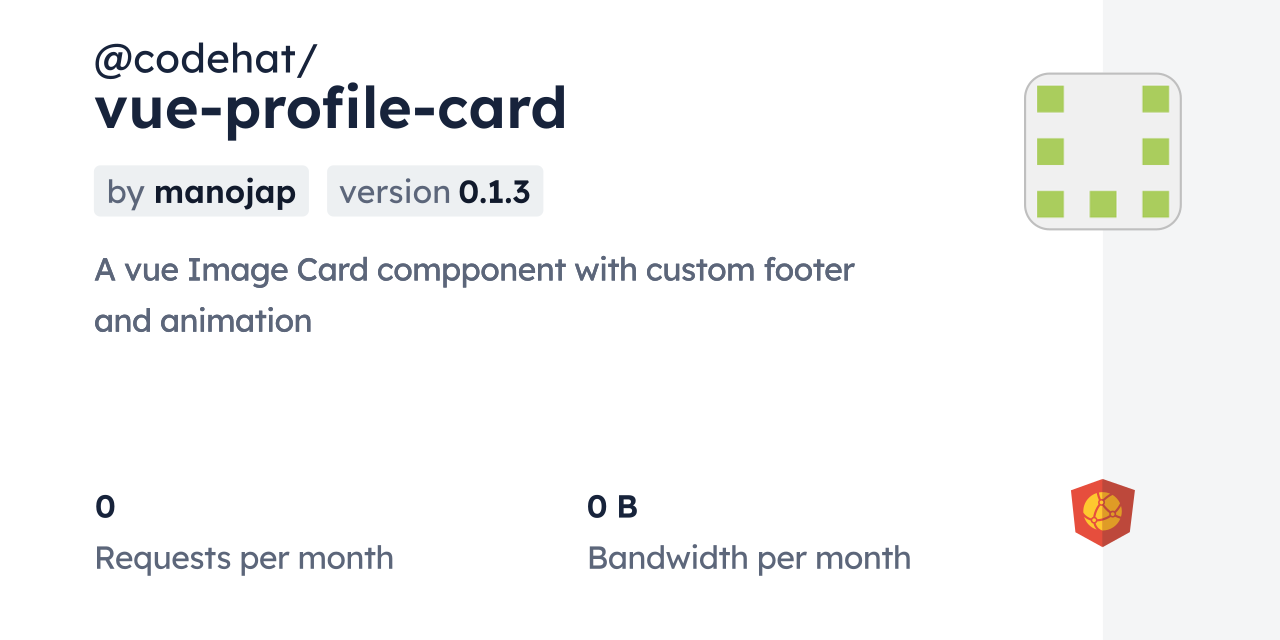 @codehat/vue-profile-card CDN by jsDelivr - A CDN for npm and GitHub