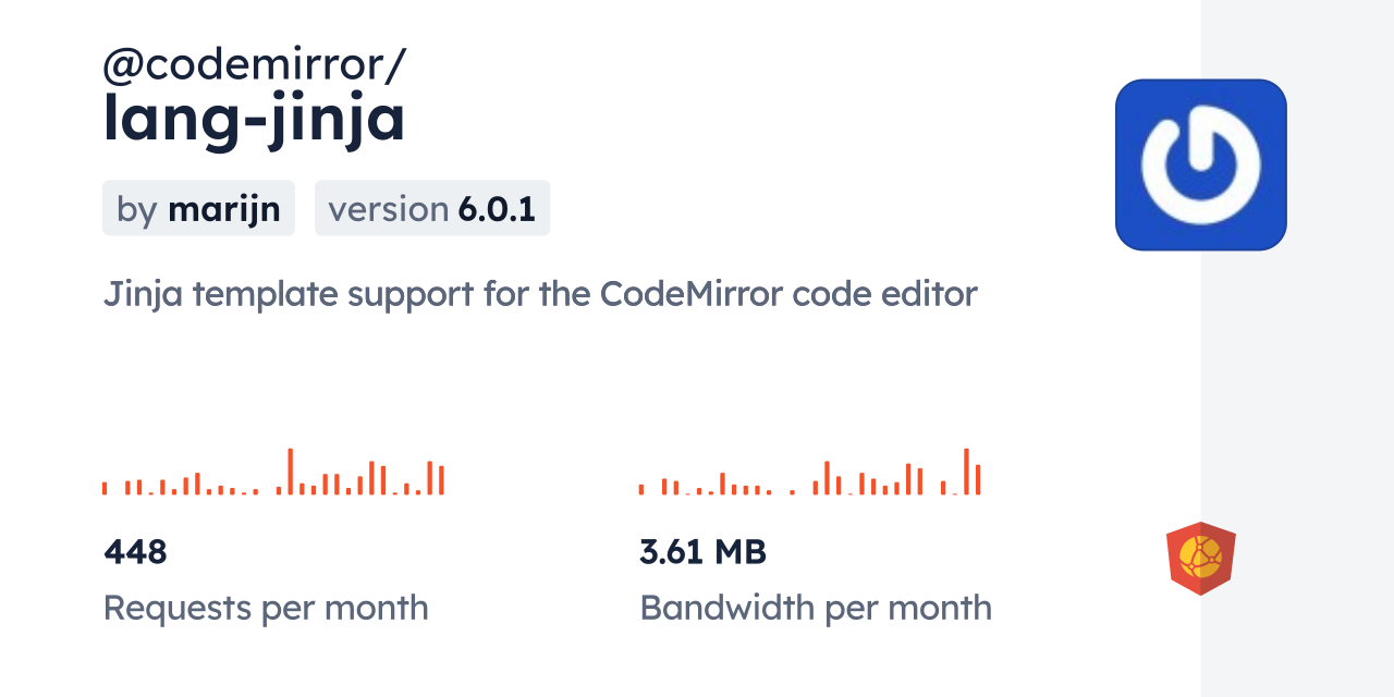 @codemirror/lang-jinja CDN by jsDelivr - A CDN for npm and GitHub