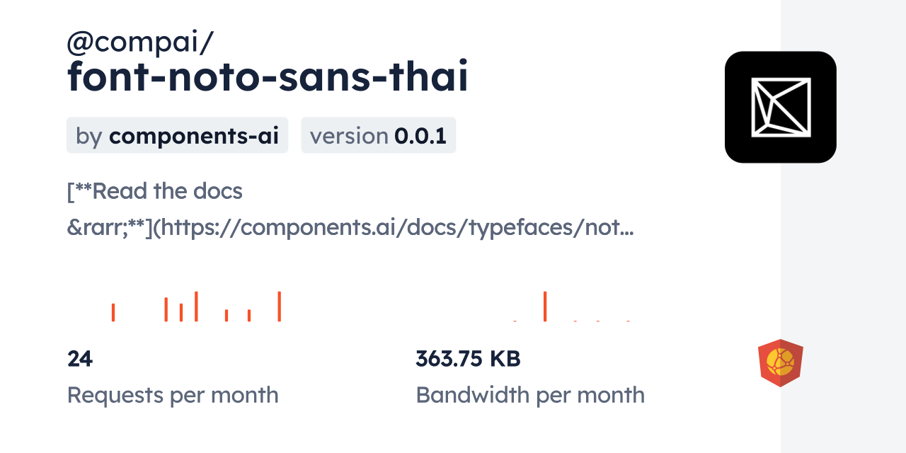 @compai/font-noto-sans-thai CDN by jsDelivr - A CDN for npm and GitHub