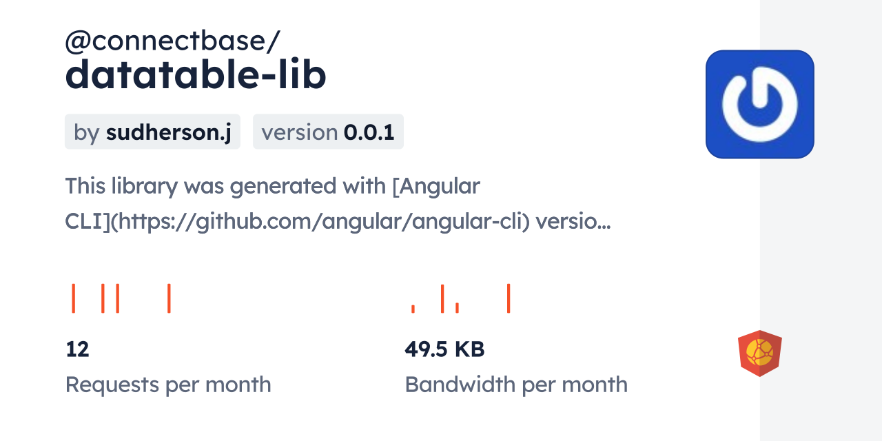 @connectbase/datatable-lib CDN by jsDelivr - A CDN for npm and GitHub
