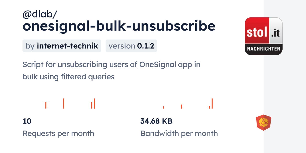 @dlab/onesignal-bulk-unsubscribe CDN by jsDelivr - A CDN for npm and GitHub