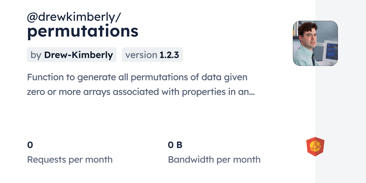 @drewkimberly/permutations CDN by jsDelivr - A CDN for npm and GitHub