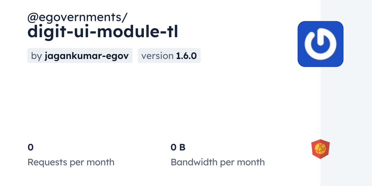 @egovernments/digit-ui-module-tl CDN by jsDelivr - A CDN for npm and GitHub