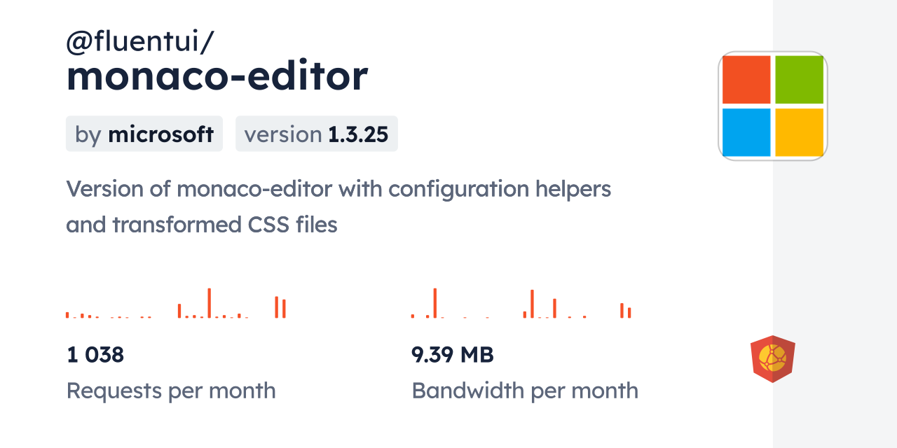 @fluentui/monaco-editor CDN by jsDelivr - A CDN for npm and GitHub