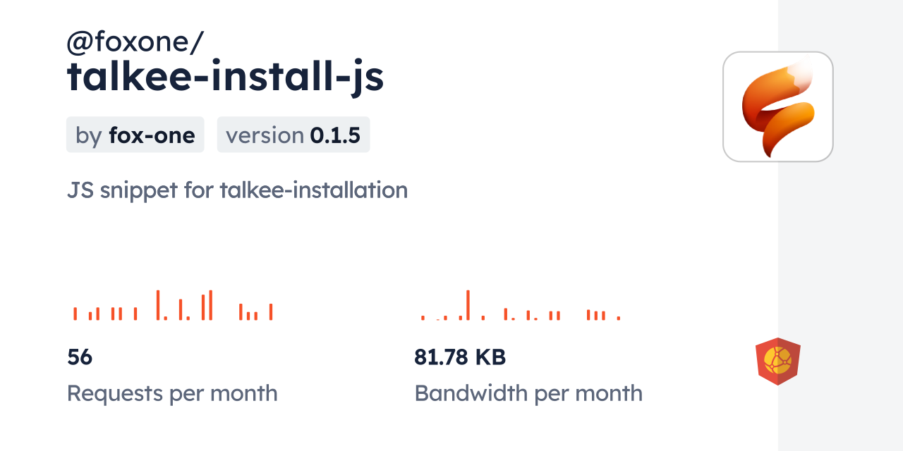 @foxone/talkee-install-js CDN by jsDelivr - A CDN for npm and GitHub