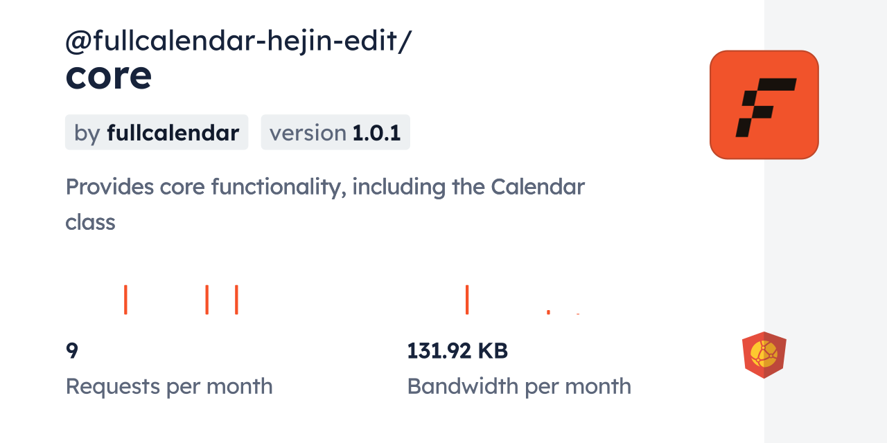 @fullcalendar-hejin-edit/core CDN by jsDelivr - A CDN for npm and GitHub