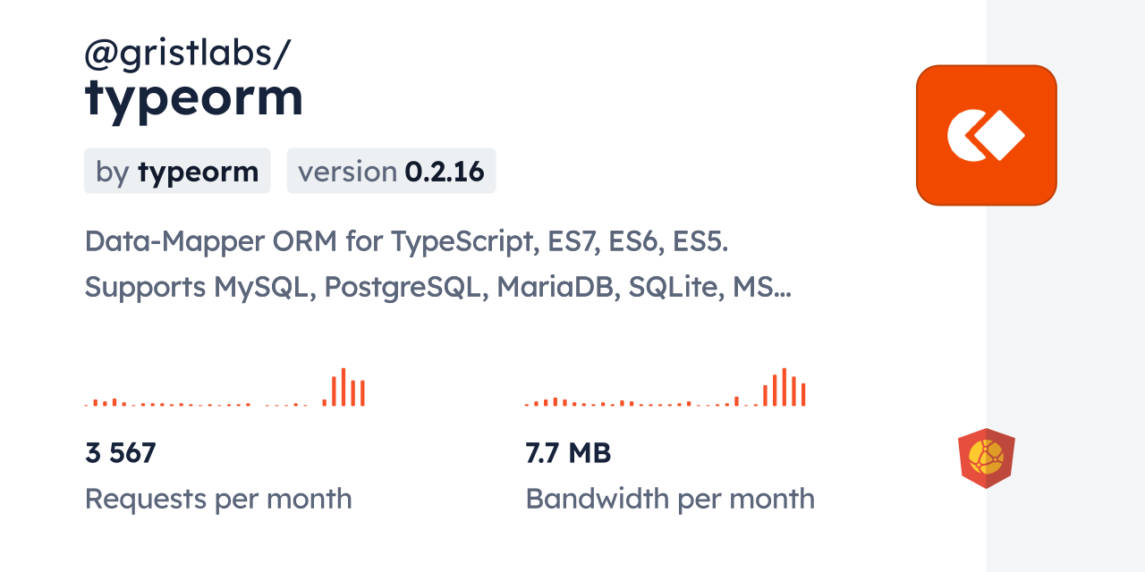 @gristlabs/typeorm CDN by jsDelivr - A CDN for npm and GitHub
