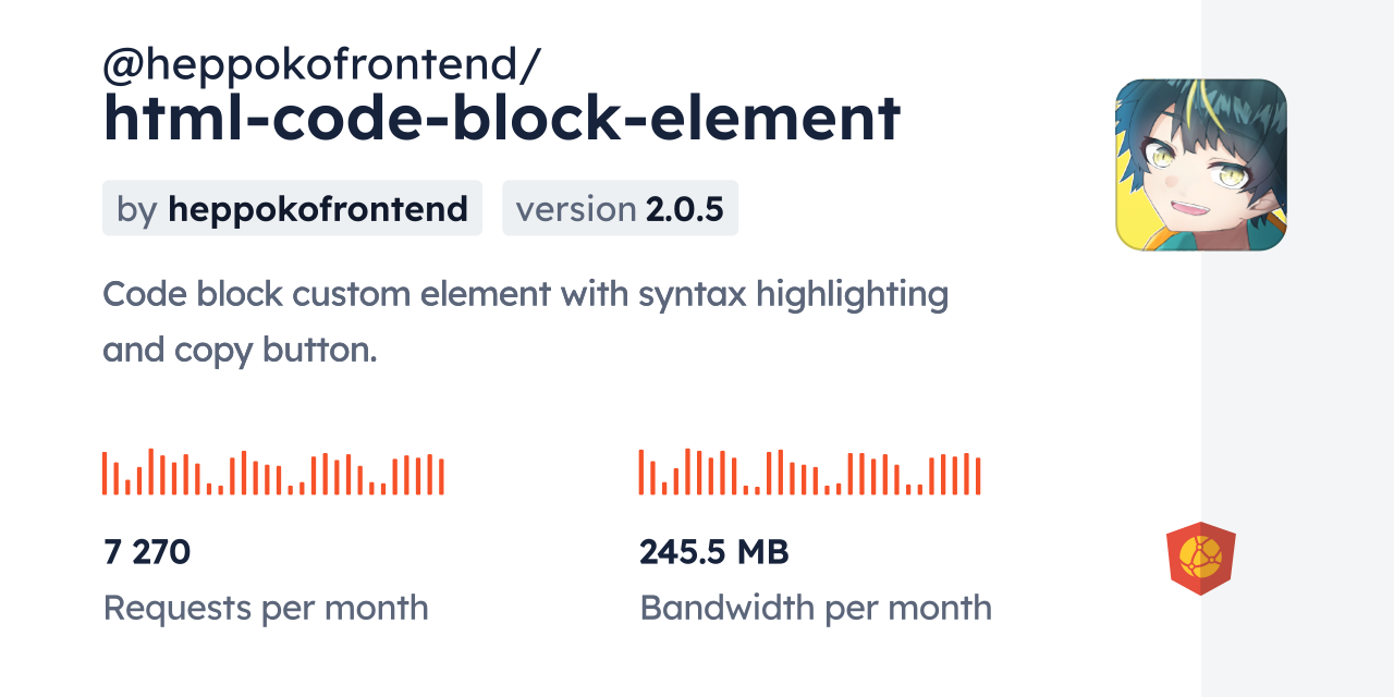 @heppokofrontend/html-code-block-element CDN by jsDelivr - A CDN for ...