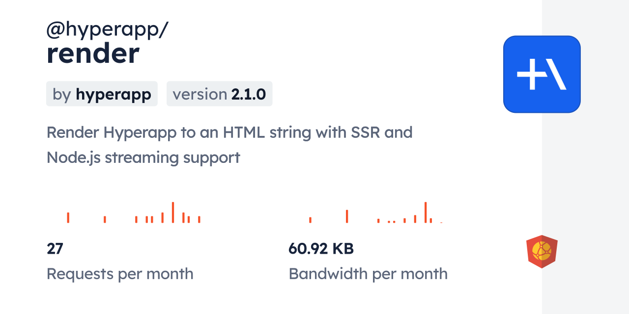 @hyperapp/render CDN by jsDelivr - A CDN for npm and GitHub
