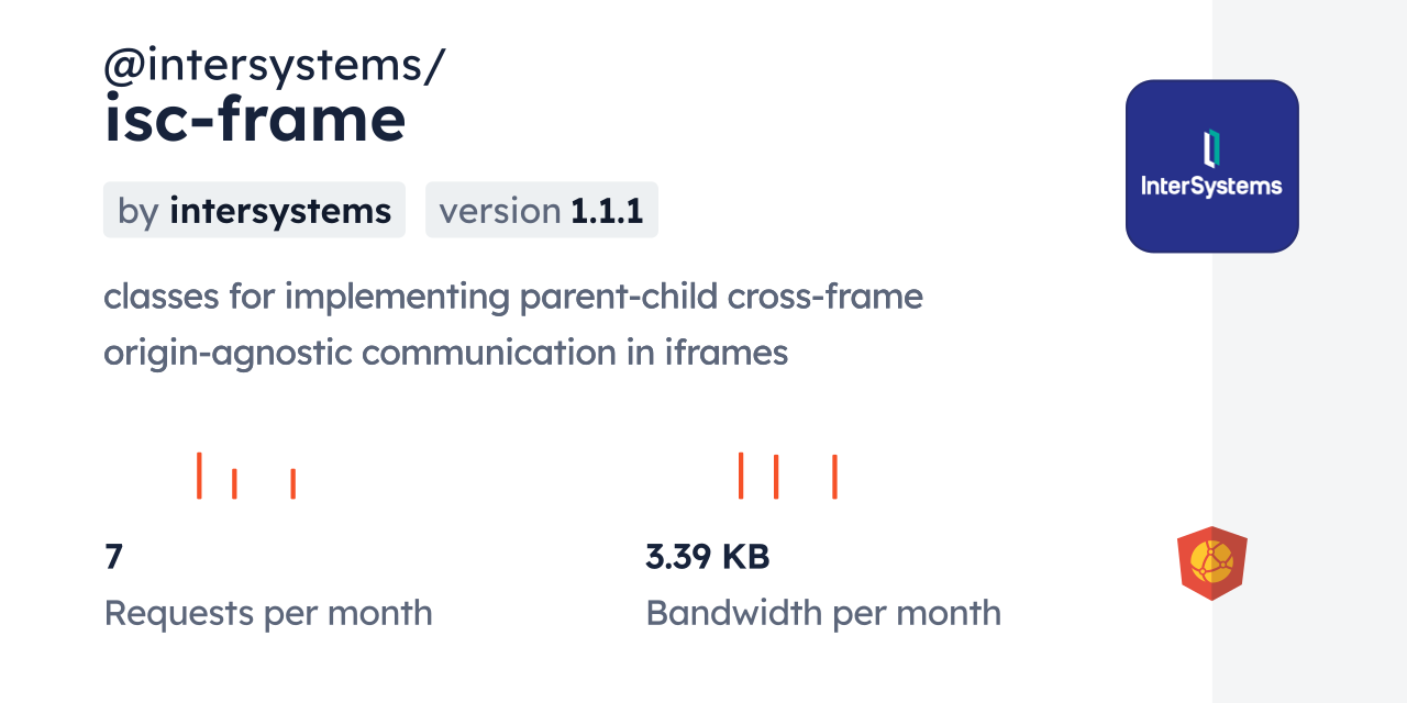 @intersystems/isc-frame CDN by jsDelivr - A CDN for npm and GitHub