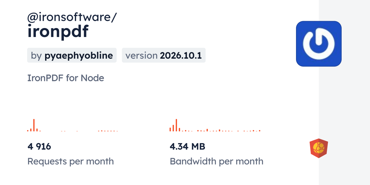 @ironsoftware/ironpdf CDN by jsDelivr - A CDN for npm and GitHub