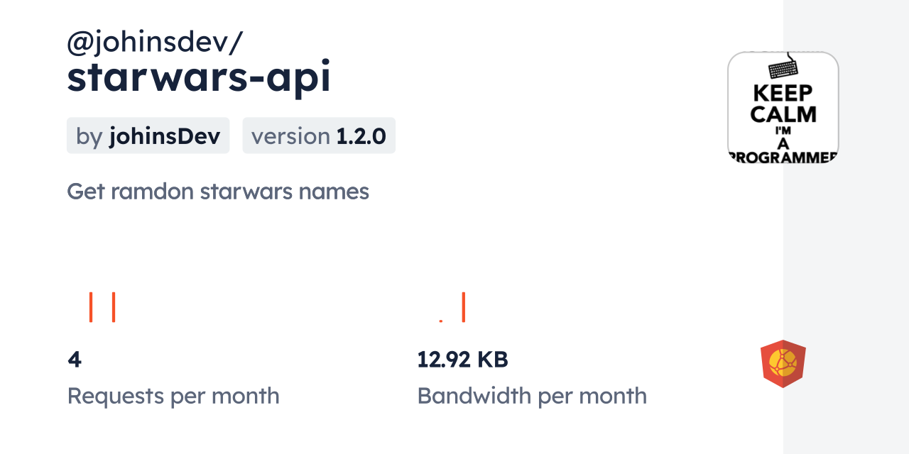 @johinsdev/starwars-api CDN by jsDelivr - A CDN for npm and GitHub