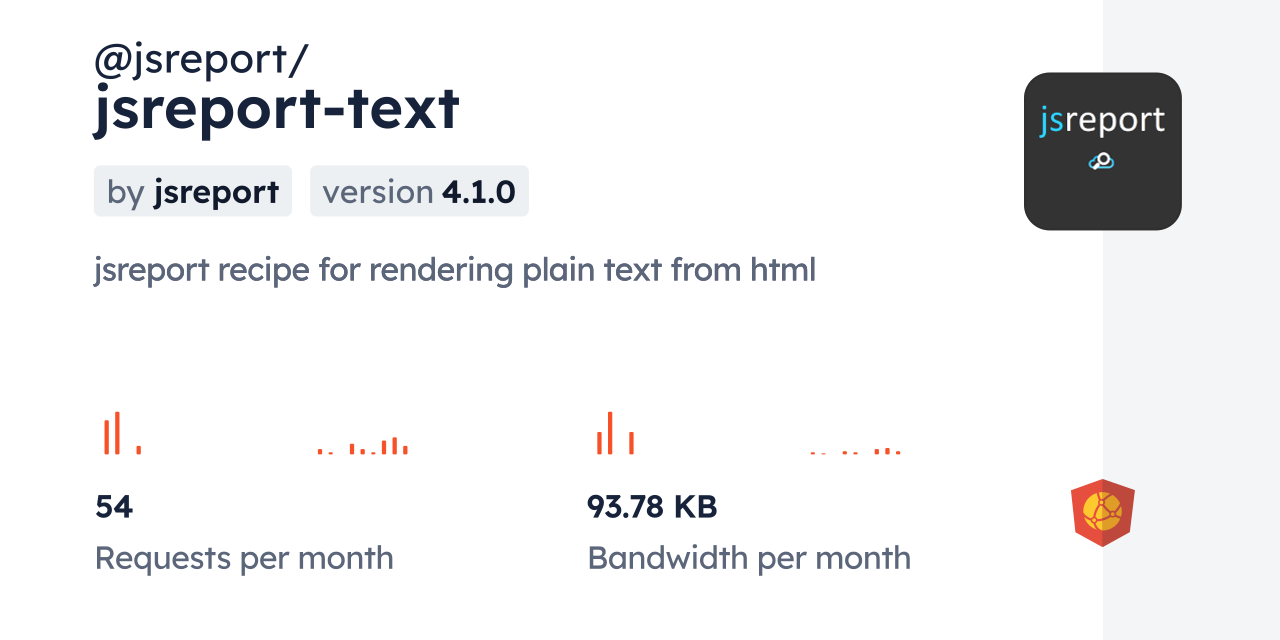 @jsreport/jsreport-text CDN by jsDelivr - A CDN for npm and GitHub