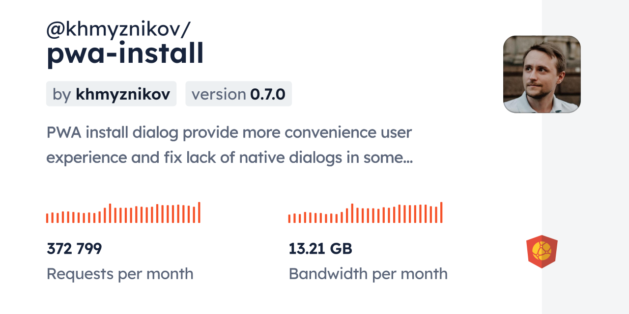 @khmyznikov/pwa-install CDN by jsDelivr - A CDN for npm and GitHub