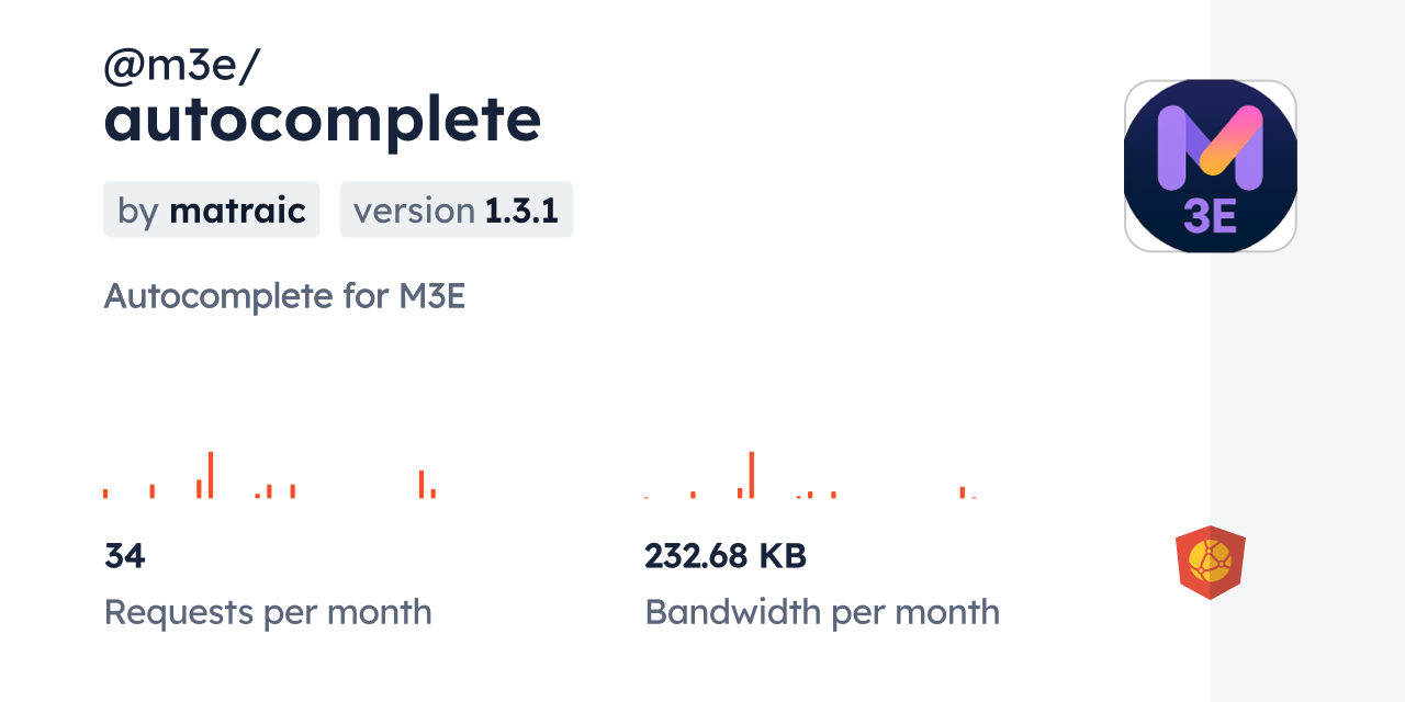 @m3e/autocomplete CDN by jsDelivr - A CDN for npm and GitHub