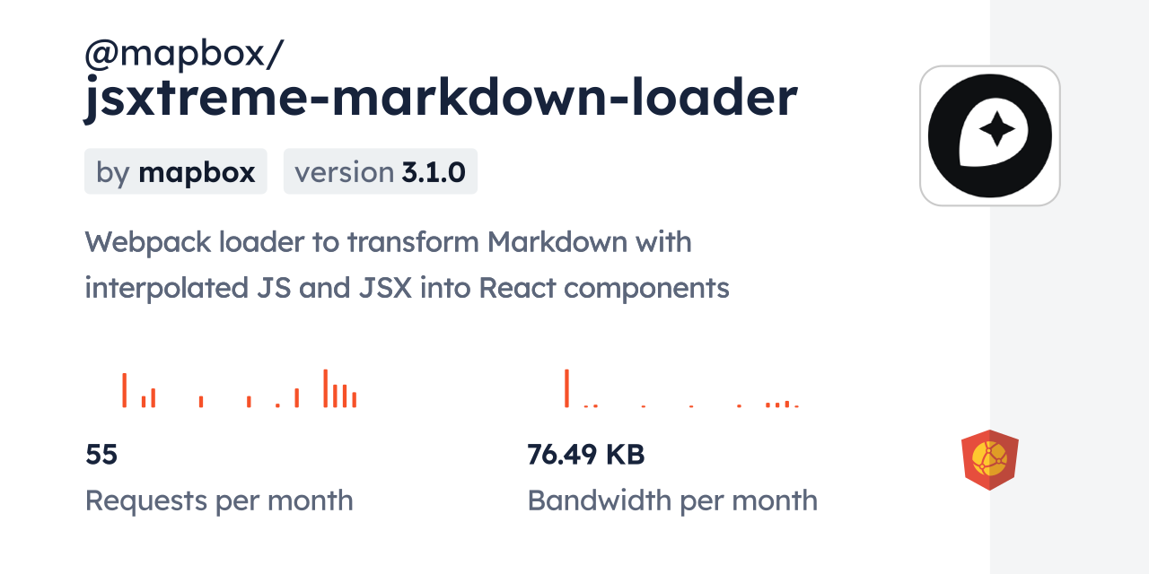 @mapbox/jsxtreme-markdown-loader CDN by jsDelivr - A CDN for npm and GitHub