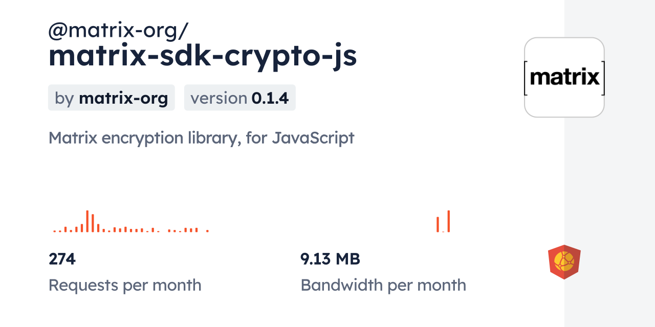 matrix-org/matrix-sdk-crypto-js CDN by jsDelivr - A CDN for npm and GitHub