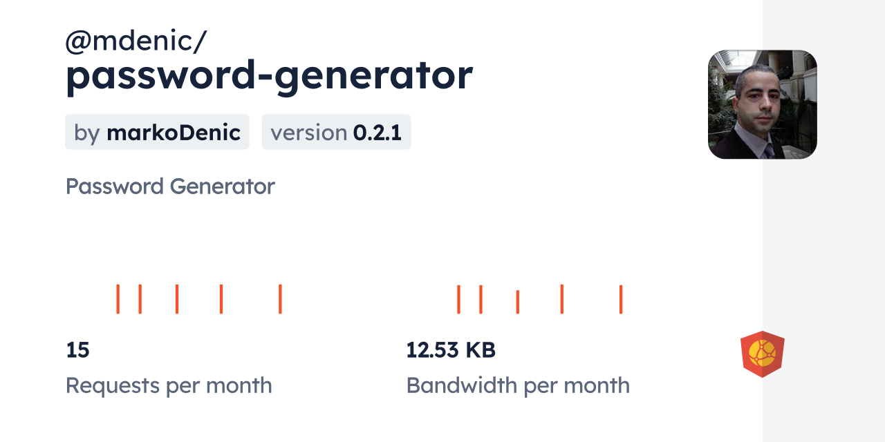 @mdenic/password-generator CDN by jsDelivr - A CDN for npm and GitHub
