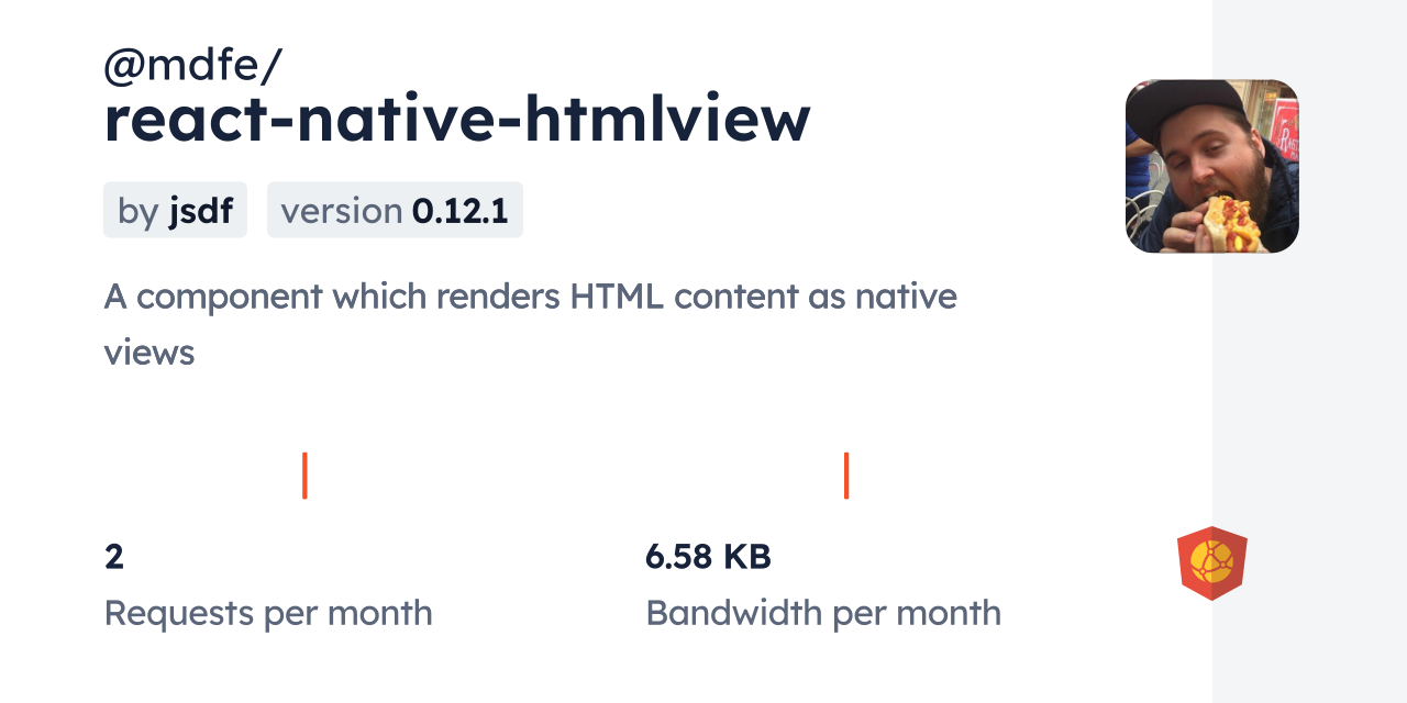 @mdfe/react-native-htmlview CDN by jsDelivr - A CDN for npm and GitHub