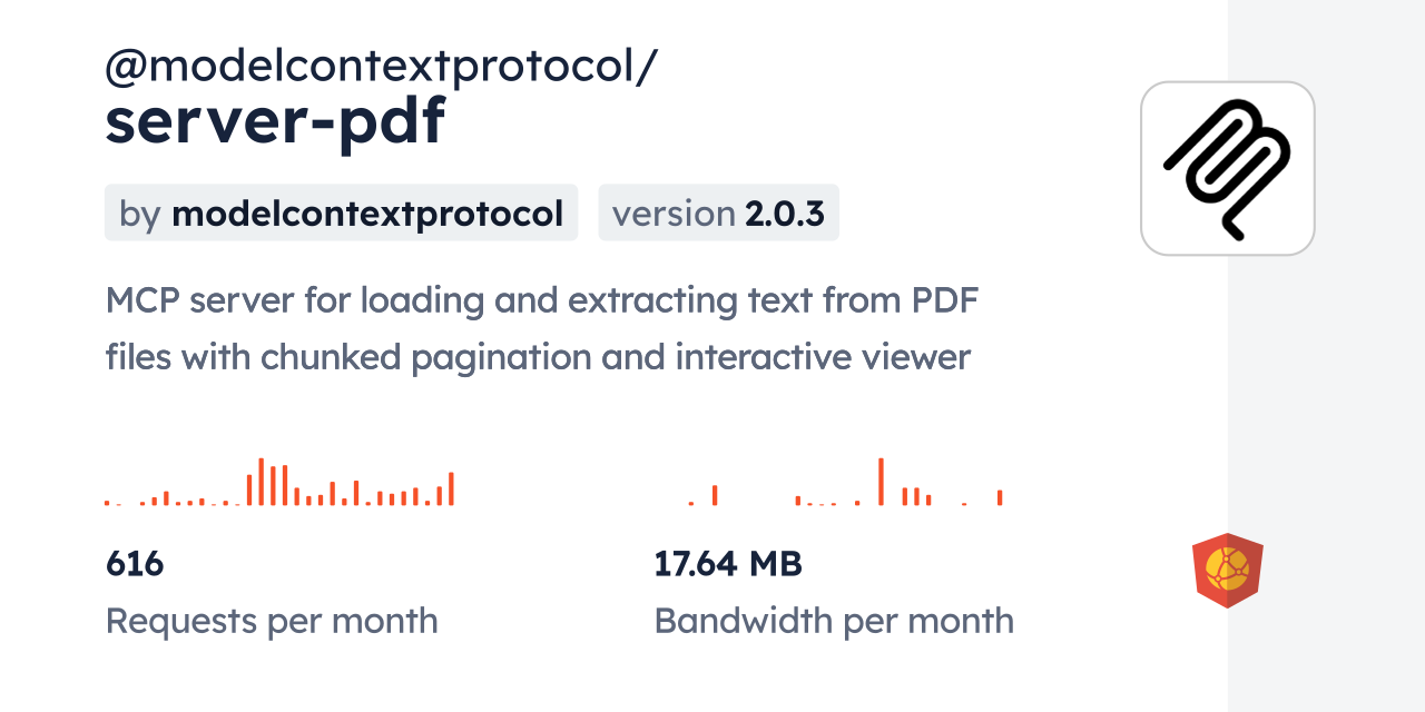 @modelcontextprotocol/server-pdf CDN by jsDelivr - A CDN for npm and GitHub