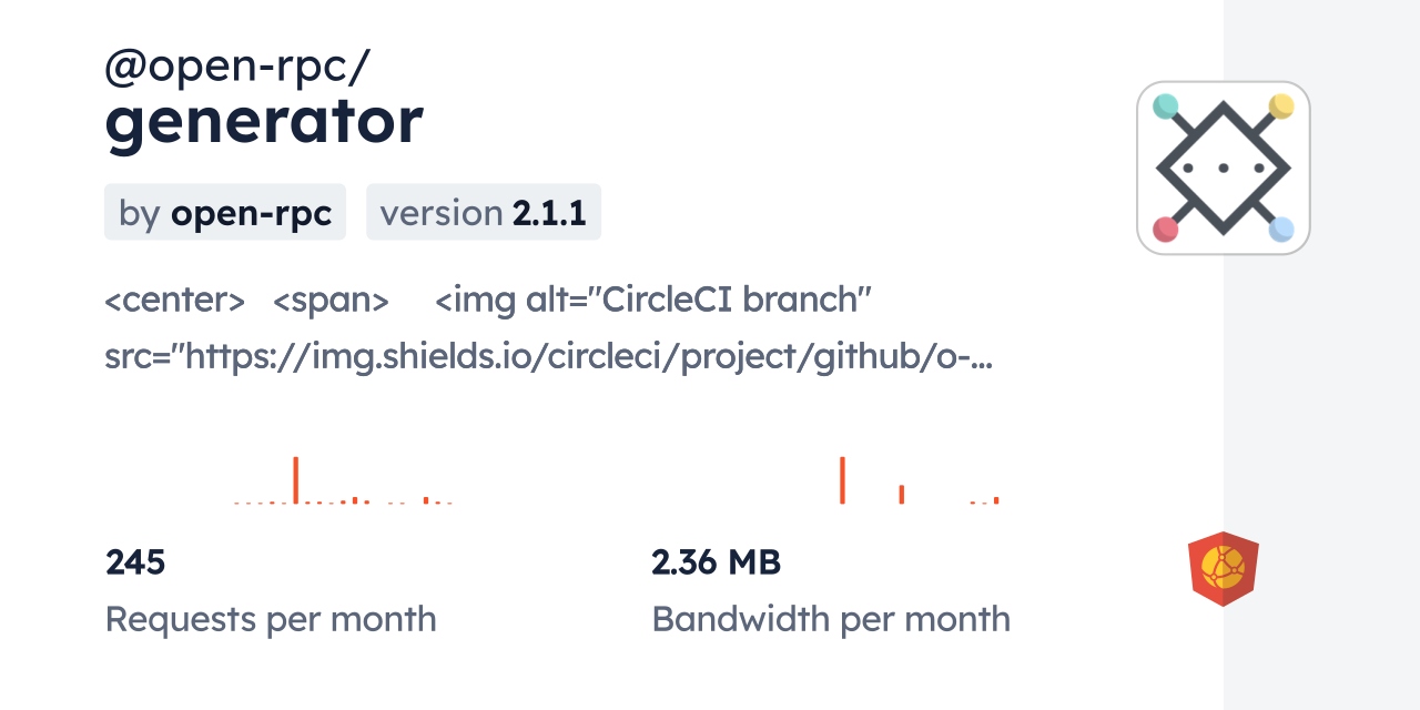 @open-rpc/generator CDN by jsDelivr - A CDN for npm and GitHub