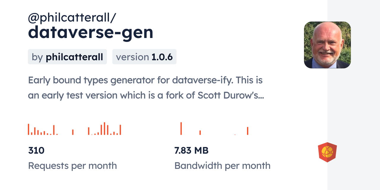 @philcatterall/dataverse-gen CDN by jsDelivr - A CDN for npm and GitHub