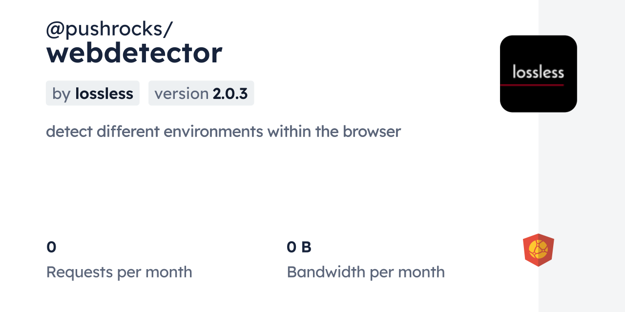 @pushrocks/webdetector CDN by jsDelivr - A CDN for npm and GitHub