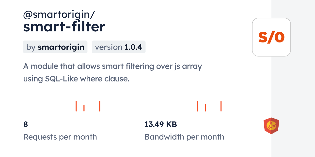 @smartorigin/smart-filter CDN by jsDelivr - A CDN for npm and GitHub