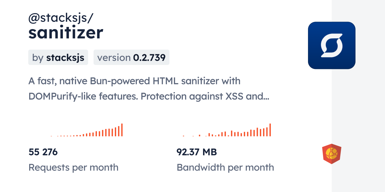 @stacksjs/sanitizer CDN by jsDelivr - A CDN for npm and GitHub