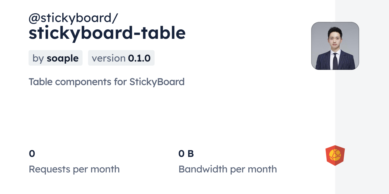 @stickyboard/stickyboard-table CDN by jsDelivr - A CDN for npm and GitHub