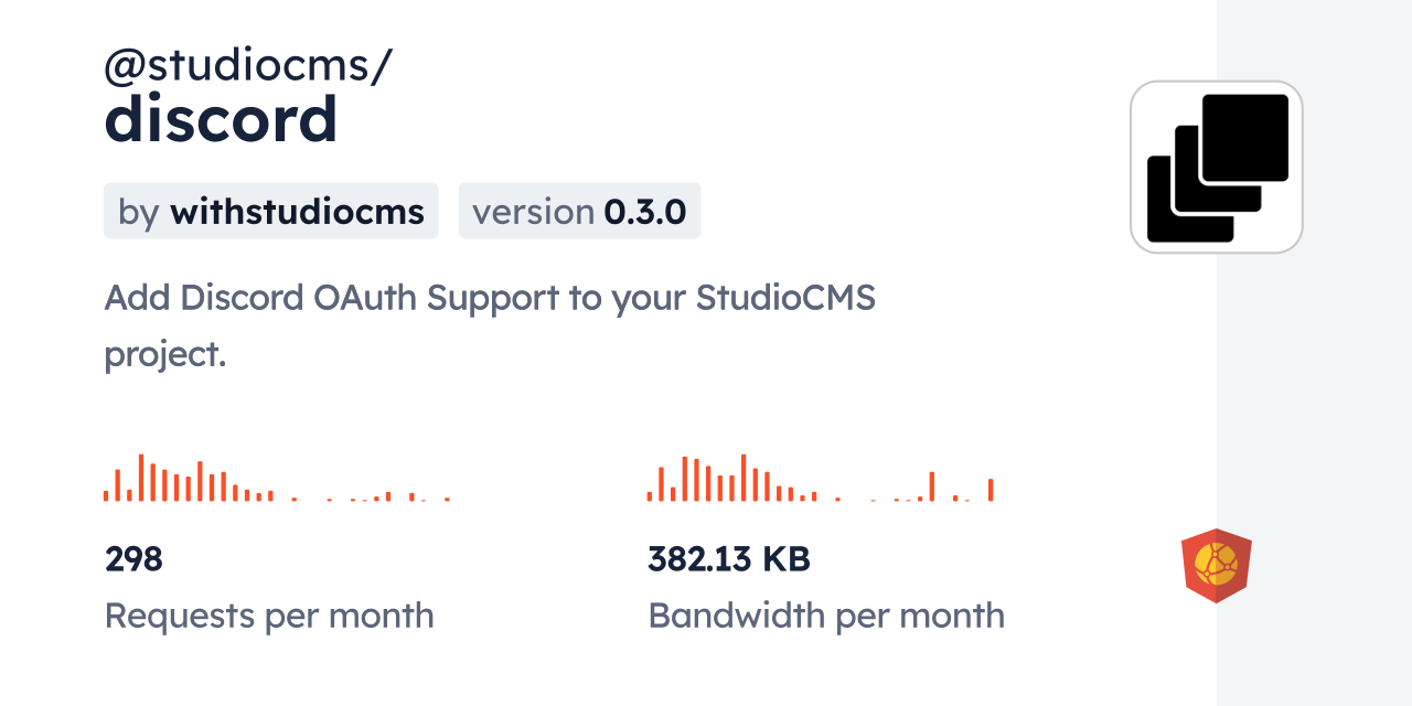 @studiocms/discord CDN by jsDelivr - A CDN for npm and GitHub