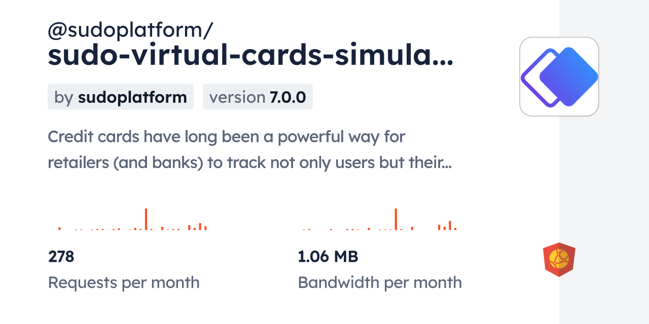 @sudoplatform/sudo-virtual-cards-simulator CDN by jsDelivr - A CDN for ...