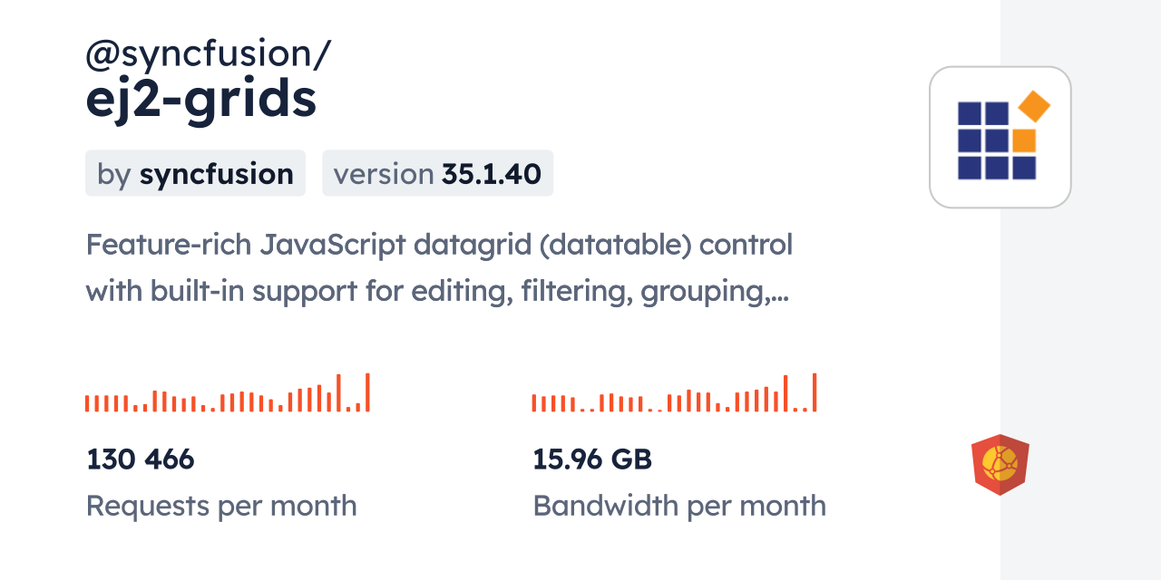 @syncfusion/ej2-grids CDN by jsDelivr - A CDN for npm and GitHub