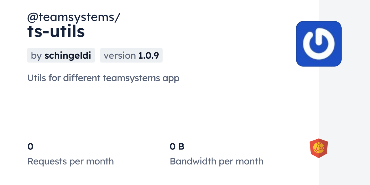 @teamsystems/ts-utils CDN by jsDelivr - A CDN for npm and GitHub