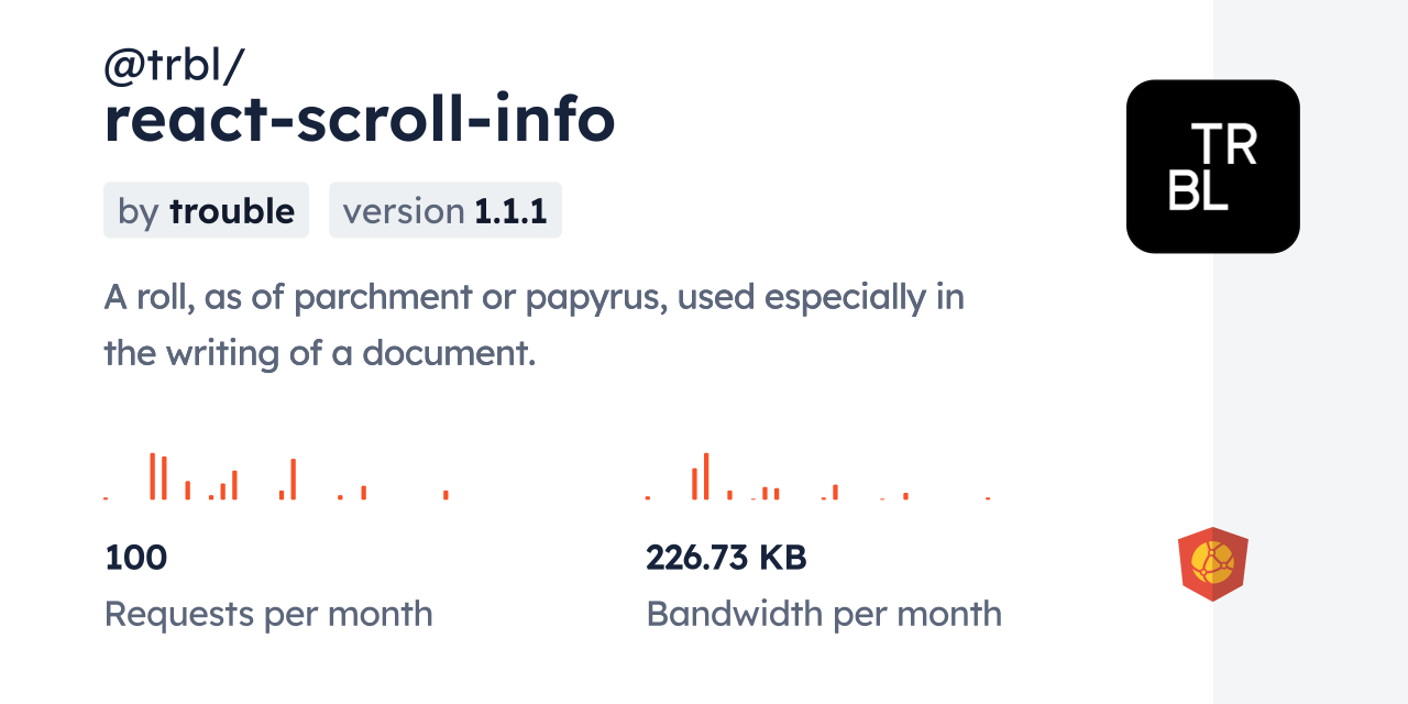 @trbl/react-scroll-info CDN by jsDelivr - A CDN for npm and GitHub
