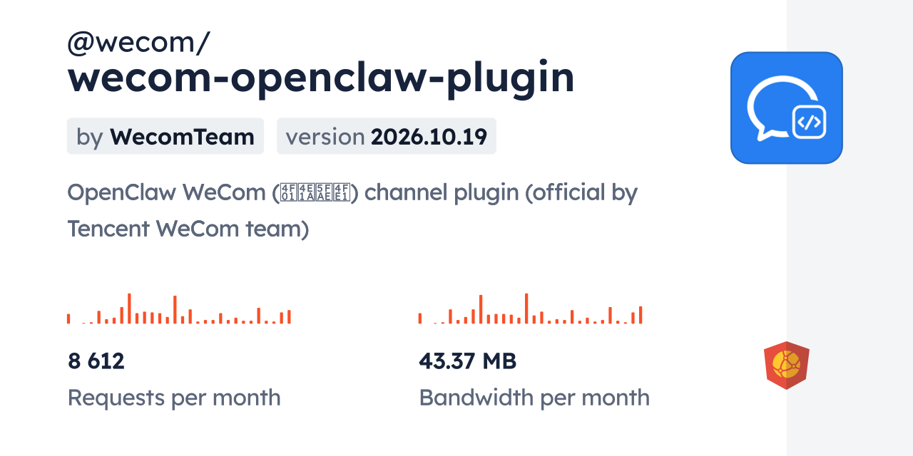 @wecom/wecom-openclaw-plugin CDN by jsDelivr - A CDN for npm and GitHub