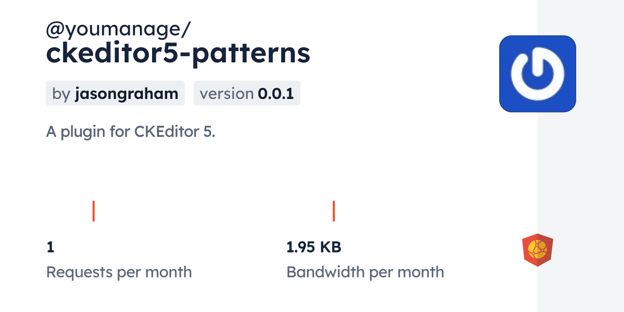 @youmanage/ckeditor5-patterns CDN by jsDelivr - A CDN for npm and GitHub