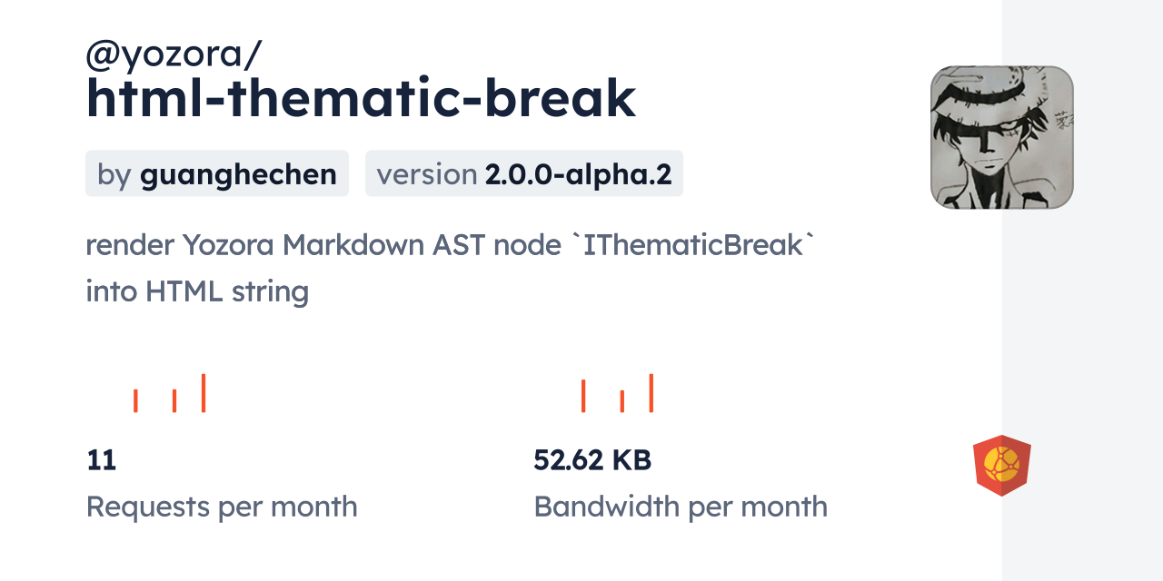 @yozora/html-thematic-break CDN by jsDelivr - A CDN for npm and GitHub