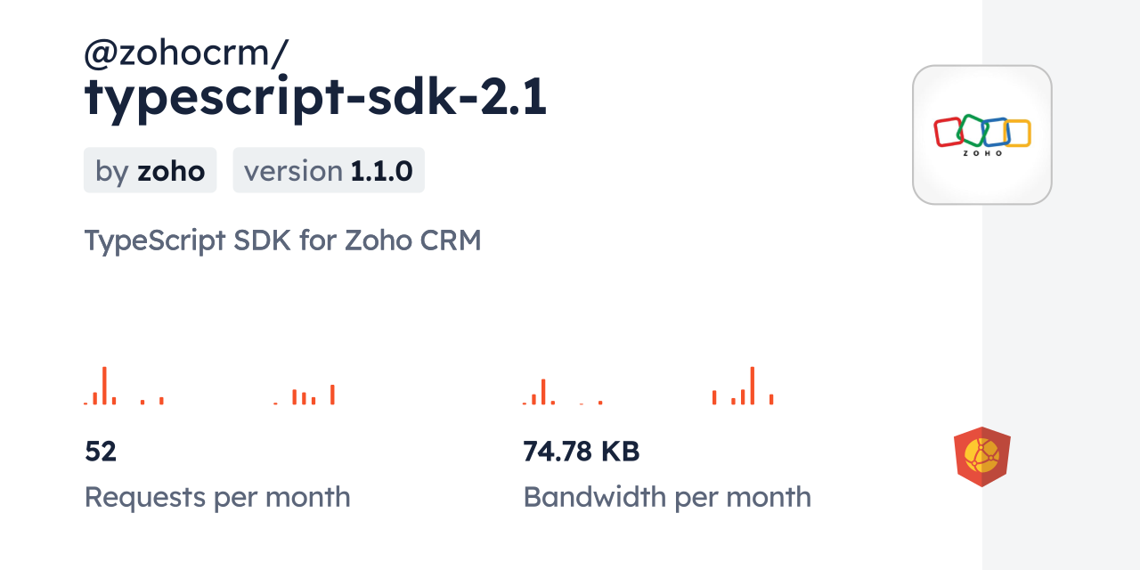 @zohocrm/typescript-sdk-2.1 CDN by jsDelivr - A CDN for npm and GitHub