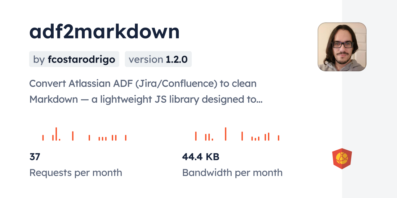 adf2markdown CDN by jsDelivr - A CDN for npm and GitHub