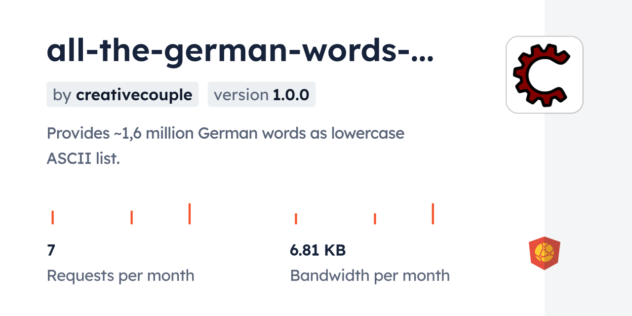 all-the-german-words-ascii CDN by jsDelivr - A CDN for npm and GitHub
