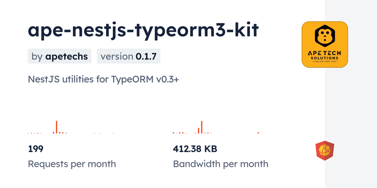 ape-nestjs-typeorm3-kit CDN by jsDelivr - A CDN for npm and GitHub