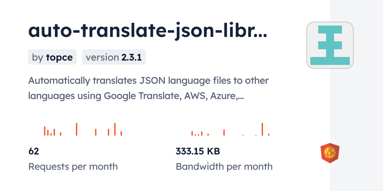 auto-translate-json-library CDN by jsDelivr - A CDN for npm and GitHub